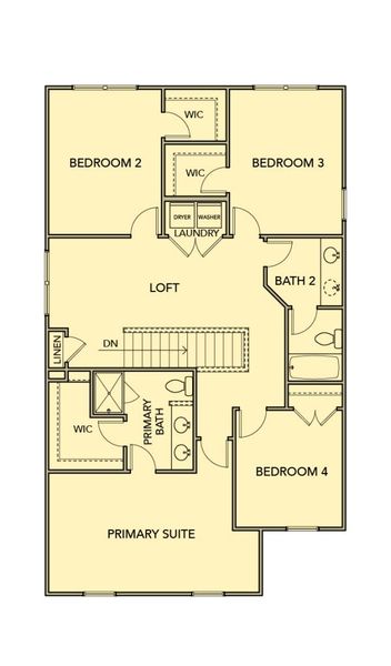 2D floor plan layout for the Wisteria – Townhome by Kerley Family Homes in Park Center Pointe, Austell, GA (Image 12).