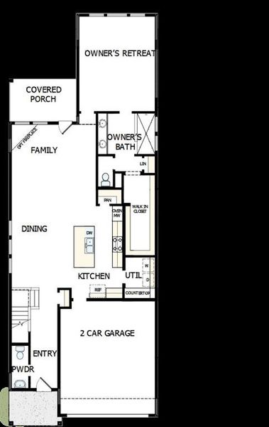 2D floor plan layout of this home in Solterra - Garden Series, Mesquite, TX (Image 2).