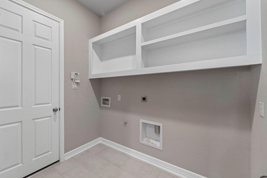The laundry room layout is carefully planned for optimal workflow with designated areas for washing, drying, and storing. The laundry room layout is carefully planned for optimal workflow with designated areas for washing, drying, and storing.