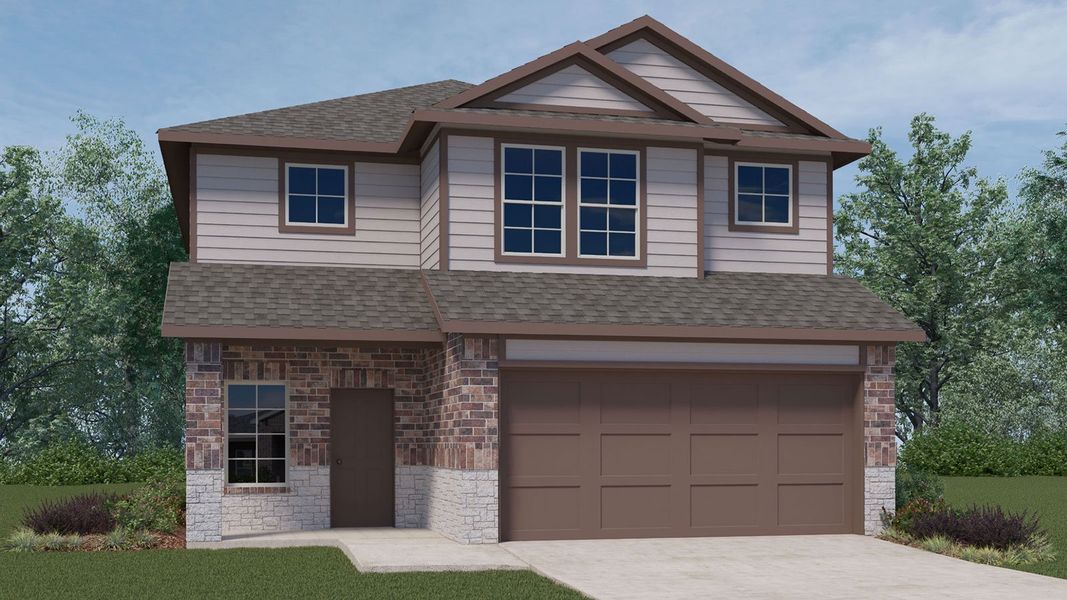 Representative exterior photo of a completed home built from the Rachael by D.R. Horton in Emberly, Beasley, TX (Image 2). Representative exterior photo of a completed home built from the Rachael by D.R. Horton in Emberly, Beasley, TX (Image 2).