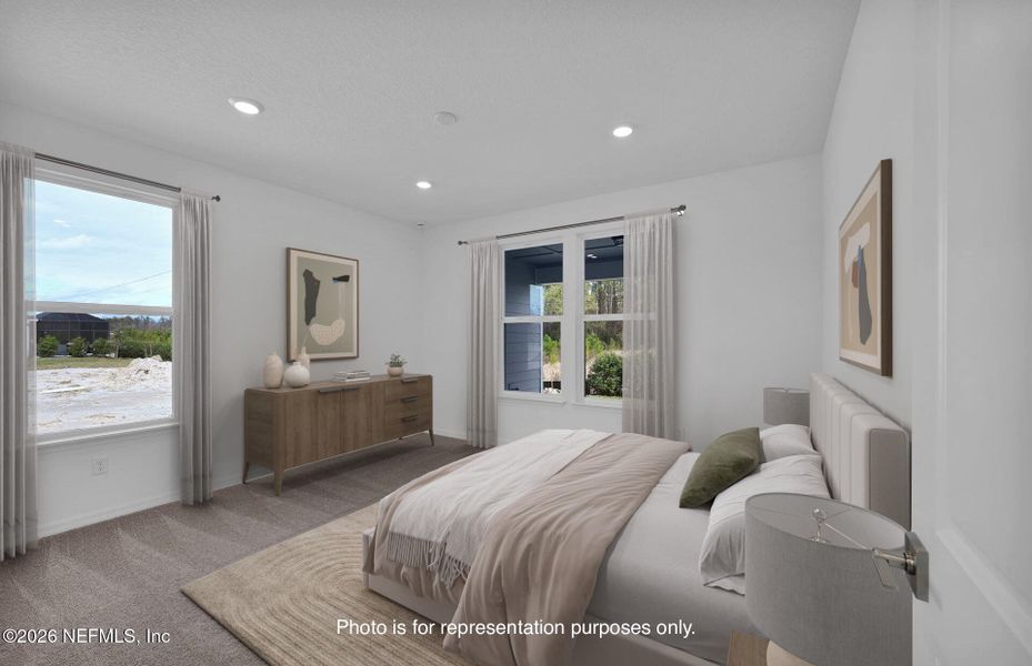 Furnished interior view inside a new home in Del Webb Wildlight, Yulee (Image 7).