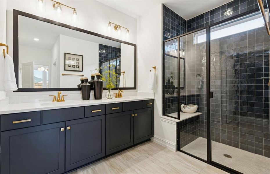 Owner's bath with double vanity *model representation