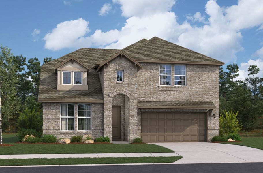 Representative exterior photo of a completed home built from the Aransas by Beazer Homes in Parklands Estates, Marion, TX (Image 5). Representative exterior photo of a completed home built from the Aransas by Beazer Homes in Parklands Estates, Marion, TX (Image 5).