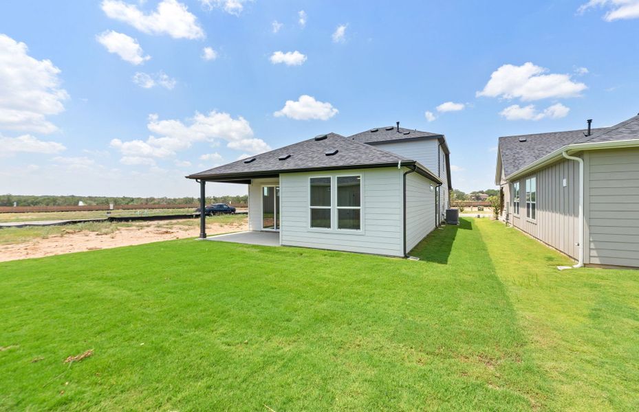 Exterior details and patio area of a home in Del Webb Austin at Lost Pines, Bastrop (Image 29).