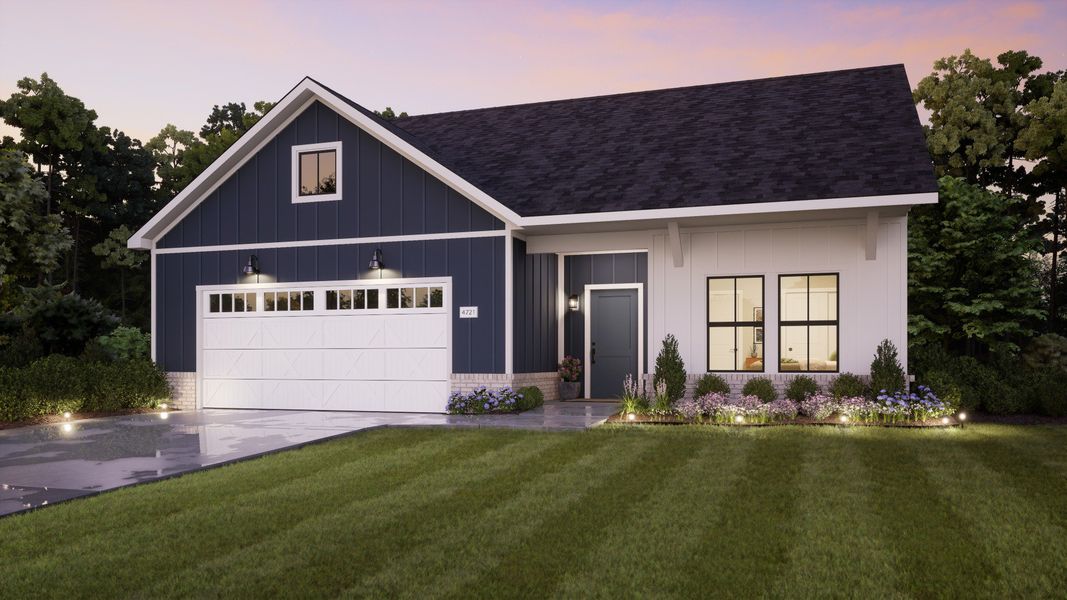 Representative exterior photo of a completed home built from the Promenade by Epcon Communities in The Courtyards at Redbud Lane, Holly Springs, GA (Image 2).
