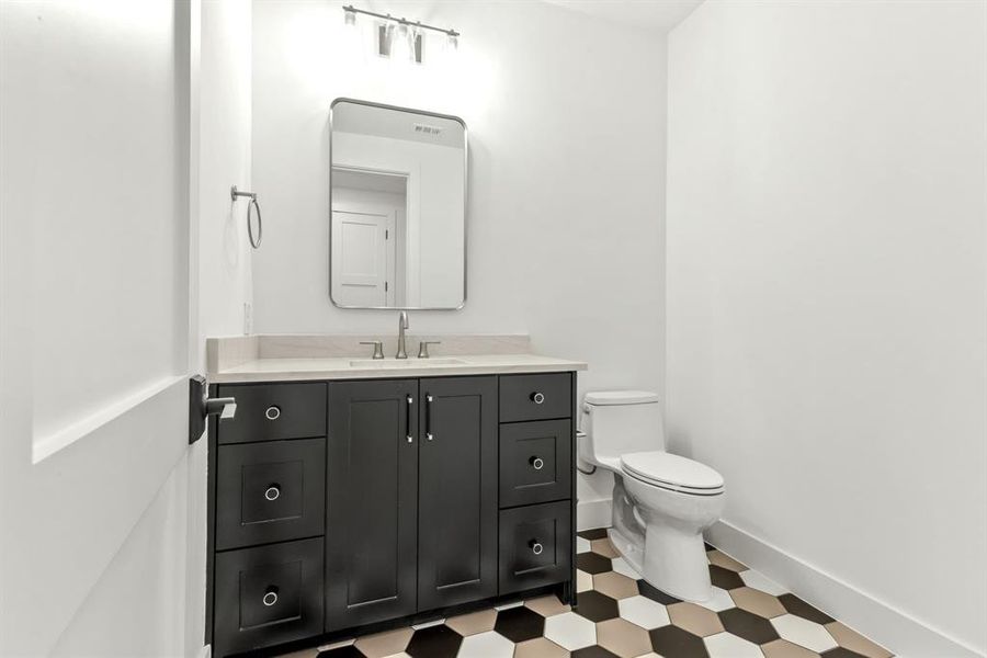 Upstairs game room powder bath Upstairs game room powder bath