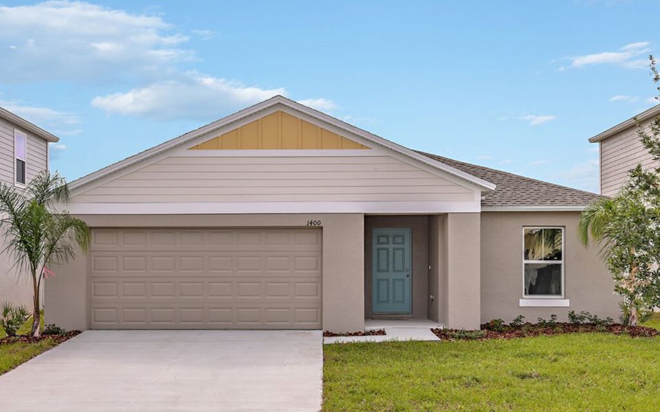 Representative exterior photo of a completed home built from the Valeria by Casa Fresca Homes in Lawson Dunes, Haines City, FL (Image 9).