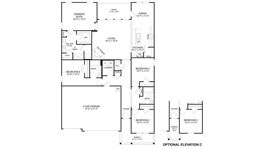2D floor plan layout of this home in Fieldcrest Acres, Blountville, TN (Image 2).