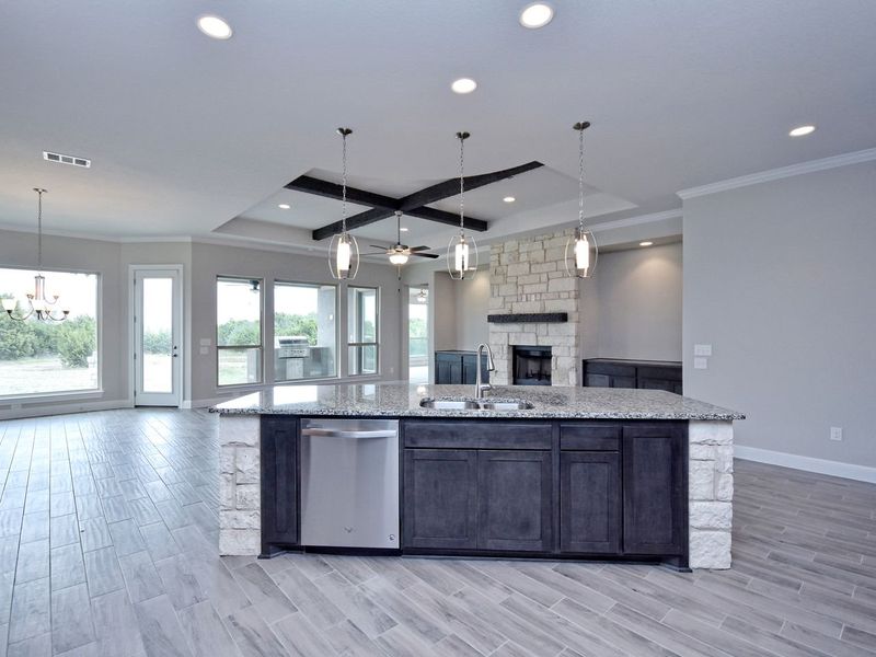 Representative furnished interior of a home built from the San Simeon I by Giddens Homes in Clearwater Ranch, Liberty Hill (Image 298).