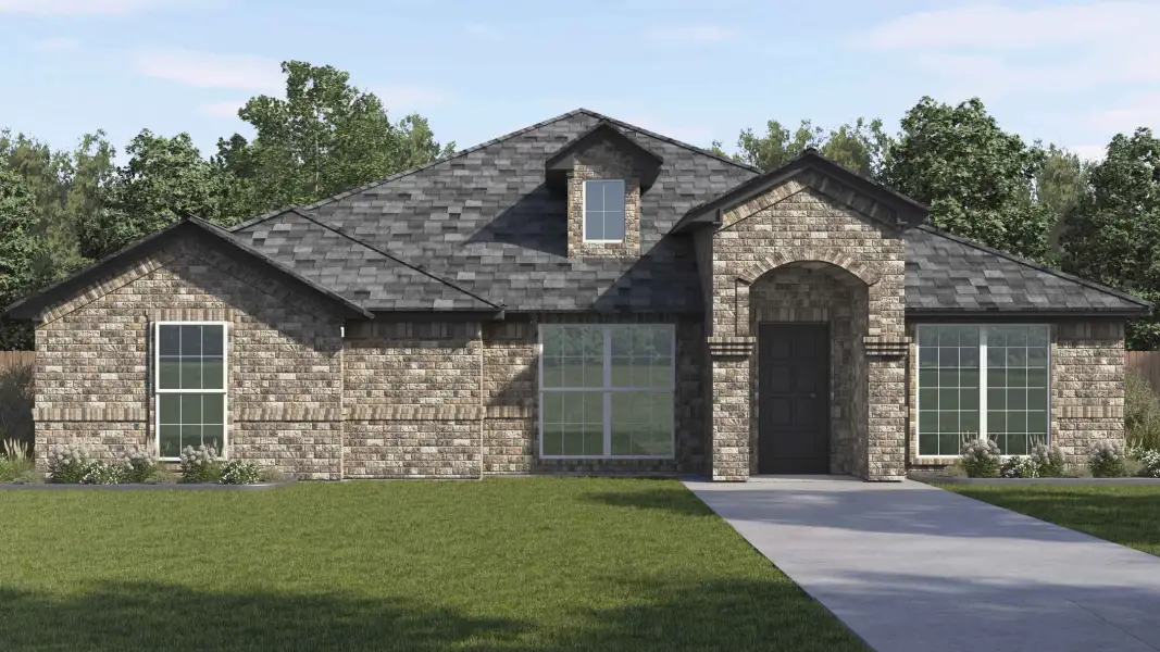 Representative exterior photo of a completed home built from the Lamesa by D.R. Horton in Boardwalk, Lancaster, TX (Image 2). Representative exterior photo of a completed home built from the Lamesa by D.R. Horton in Boardwalk, Lancaster, TX (Image 2).
