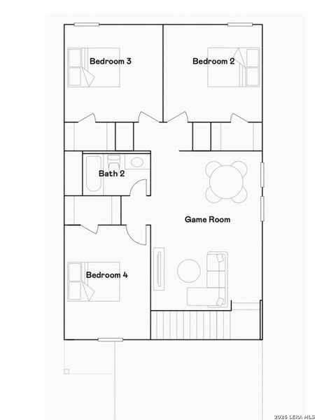2D floor plan layout of this home in Sapphire Grove, San Antonio, TX (Image 3).