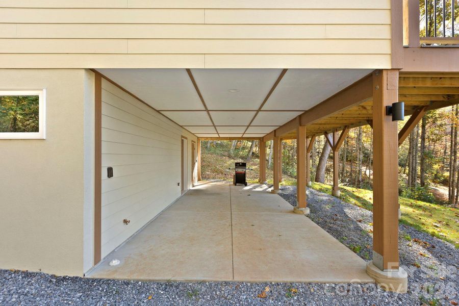 Exterior details and patio area of a home in , Black Mountain (Image 12).