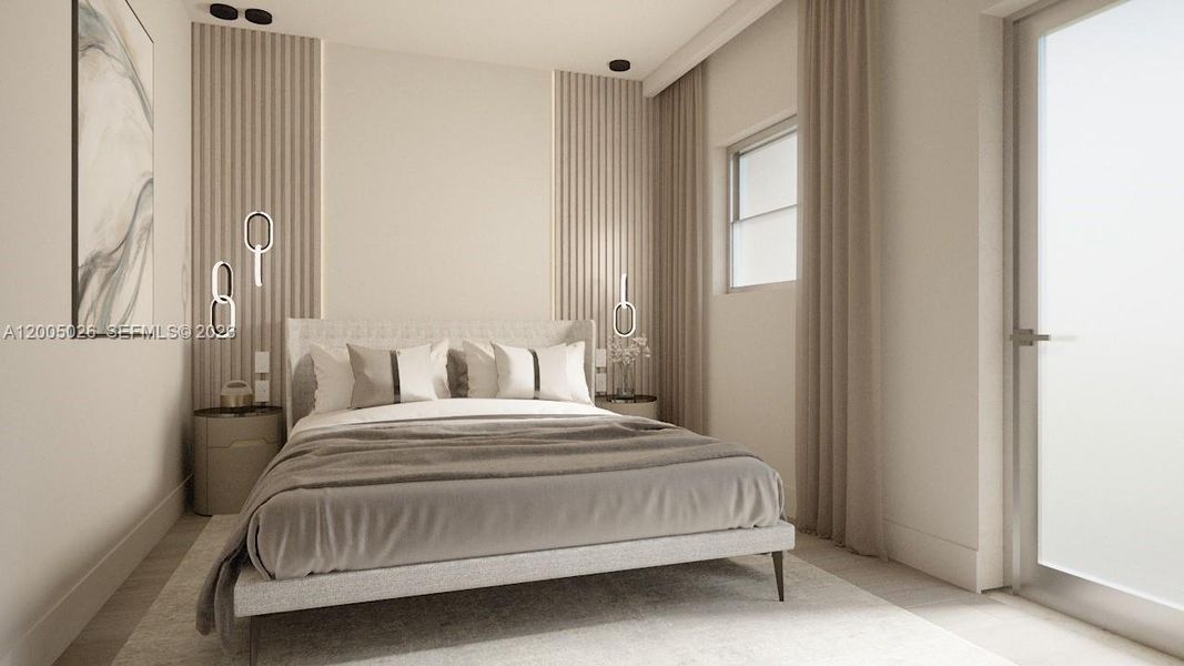 Furnished interior view inside a new home in , Miami Beach (Image 18).