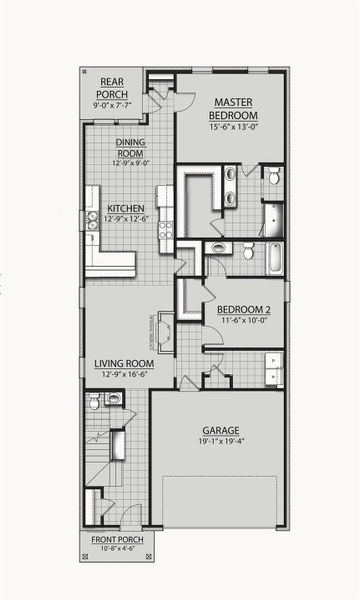 2D floor plan layout of this home in Two Step Farm, Montgomery, TX (Image 3).