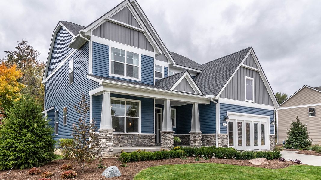 Representative exterior photo of a completed home built from the The Yorkshire by Norfolk Homes in Coronado Estates, Jackson, MI (Image 26).