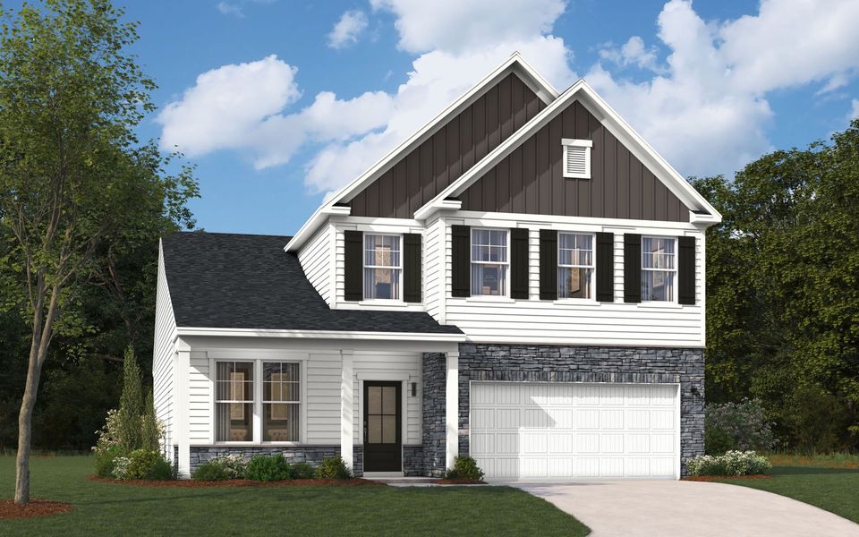 Representative exterior photo of a completed home built from the The Hollins by Stanley Martin Homes in Persimmon Hill, Lyman, SC (Image 16).