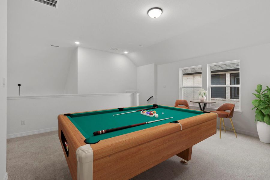 As you make your way upstairs this exceptional game room is a standout feature in this remarkable property, offering a space that combines luxury and fun for all ages.