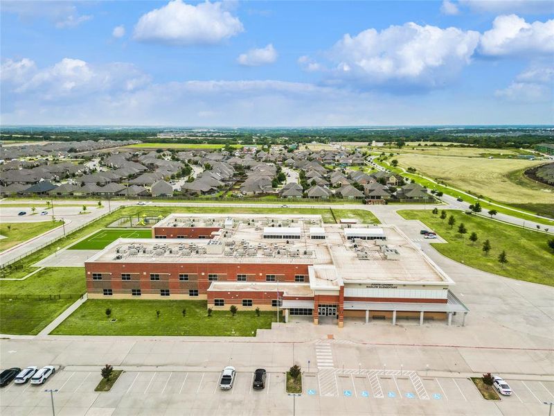 Aerial perspective of suburban area