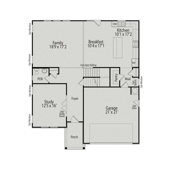 2D floor plan layout for the The Hickory II A by Davidson Homes LLC in Springvale South, Fuquay Varina, NC (Image 3). 2D floor plan layout for the The Hickory II A by Davidson Homes LLC in Springvale South, Fuquay Varina, NC (Image 3).
