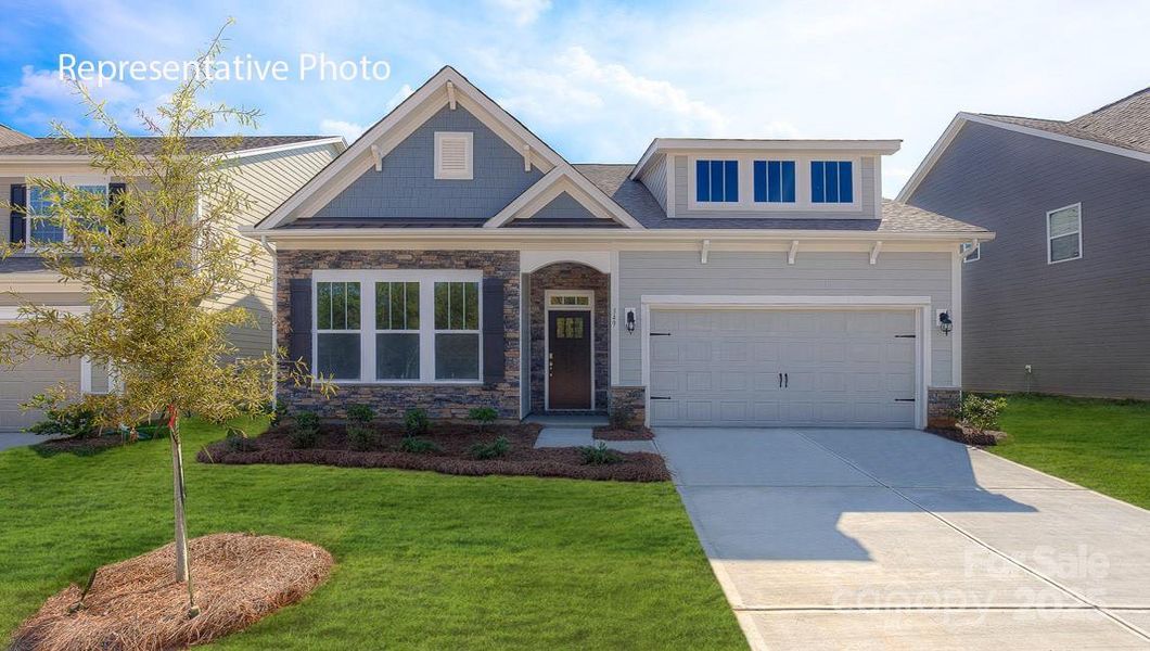 Front exterior of a new home in Laurelbrook, Sherrills Ford, NC, highlighting curb appeal (Image 16).