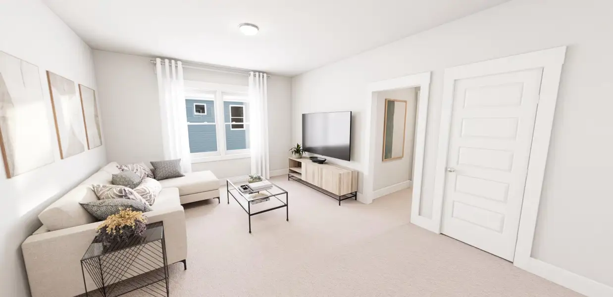 Representative furnished interior of a home built from the Warm as This by Garman Homes in Ponder, Wendell (Image 7).