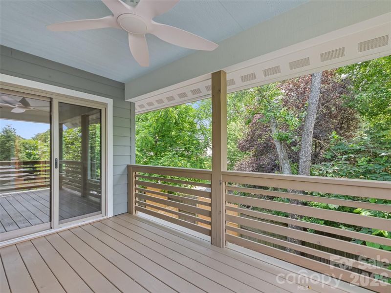 Exterior details and patio area of a home in , Asheville (Image 28).