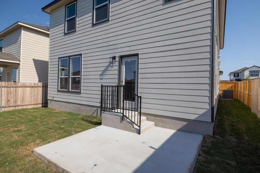 Front exterior of a new home in Sonterra - Cool Water, Jarrell, TX, highlighting curb appeal (Image 19).