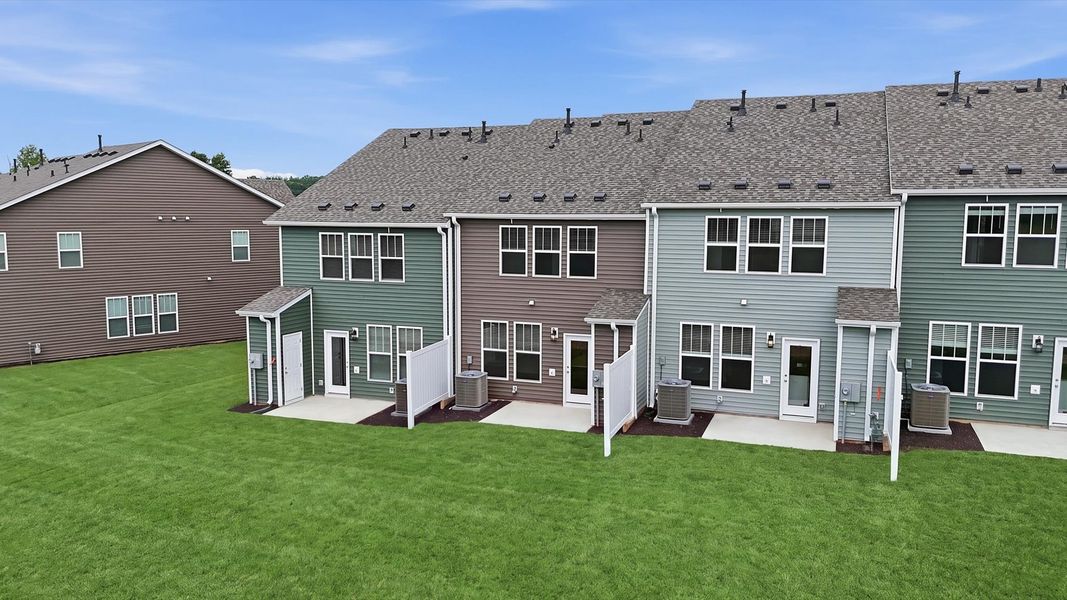 Exclusive rear exterior with accomplished detail and elevated outdoor living potential at the Marion Square community