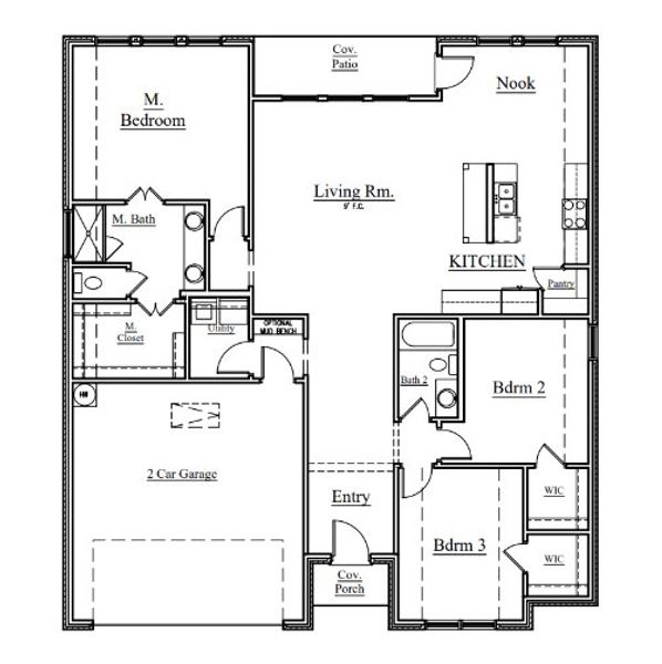 2D floor plan layout of this home in Trail Creek, Cleburne, TX (Image 3). 2D floor plan layout of this home in Trail Creek, Cleburne, TX (Image 3).