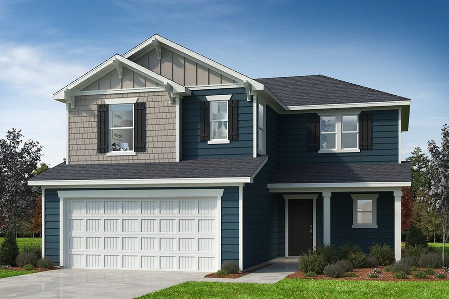 Representative exterior photo of a completed home built from the Plan 1702 by KB Home in Graham Springs, Graham, NC (Image 7).