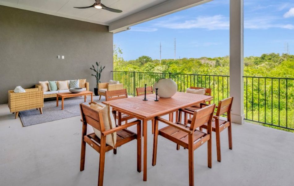 Exterior details and patio area of a home in Rees Landing Estates, Spicewood (Image 3).