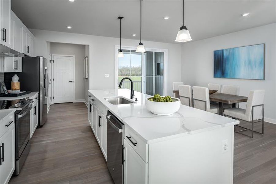 Representative furnished interior of a home built from the Serenade 4 Bedroom by Ryan Homes in Creek Water Townhomes, Fort Mill (Image 4).