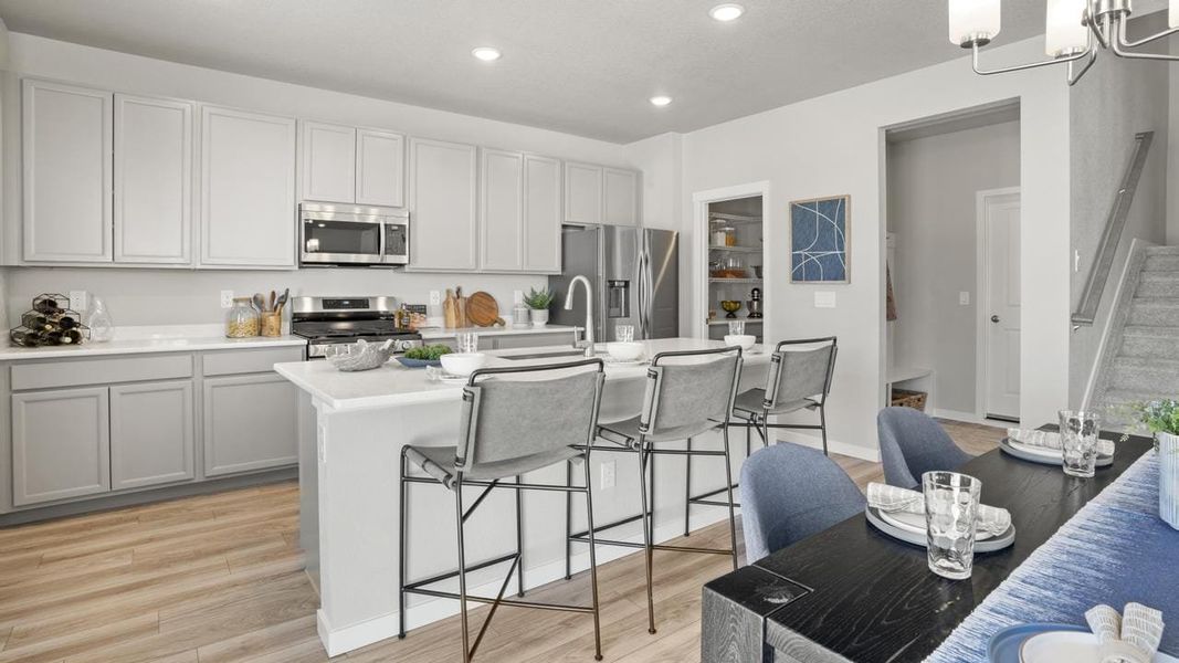 Furnished interior view inside a new home in Trails at Aspen Ridge-3, Colorado Springs (Image 13). Furnished interior view inside a new home in Trails at Aspen Ridge-3, Colorado Springs (Image 13).
