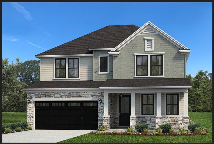 Front exterior of a new home in Eagle Creek, Central, SC, highlighting curb appeal (Image 1).