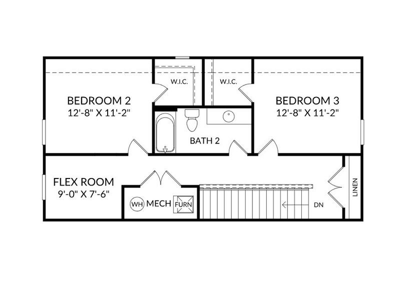 2D floor plan layout for the The Garland by Stanley Martin Homes in Belgrave, Lexington, SC (Image 5).