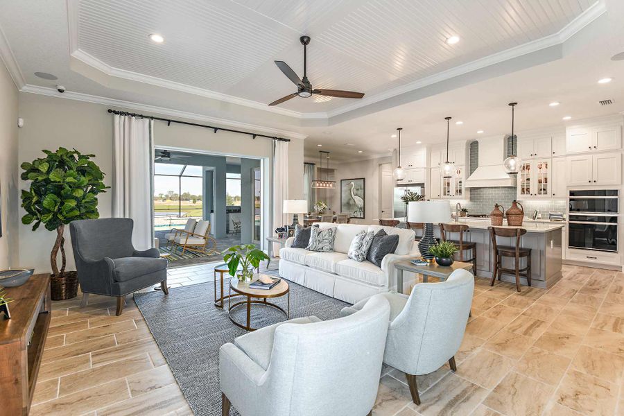 Representative furnished interior of a home built from the Kiawah 2 by Neal Communities in SkySail, Naples (Image 16).