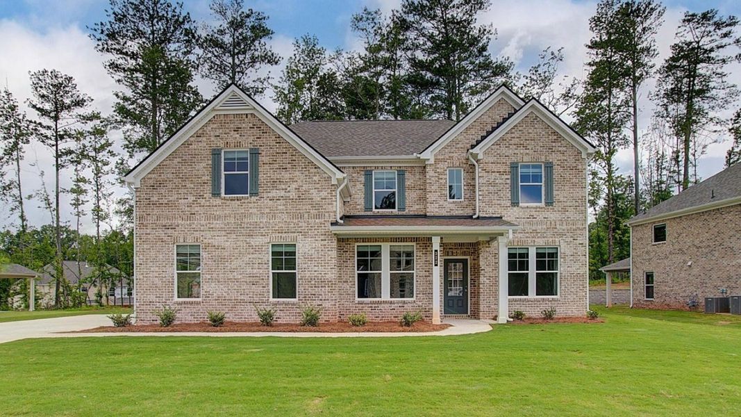 Representative exterior photo of a completed home built from the Isabella II by DRB Homes in Trinity Park, McDonough, GA (Image 19).