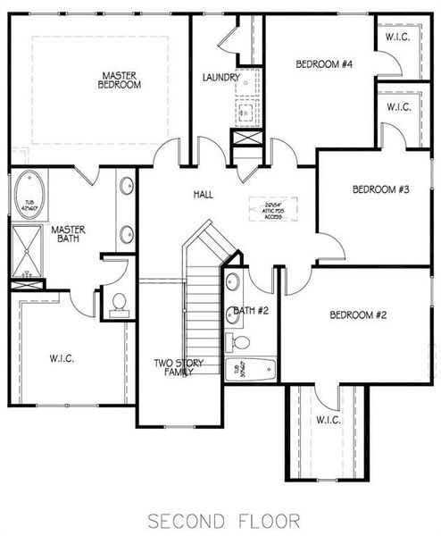 2D floor plan layout of this home in The Fairways at Mirror Lake, Villa Rica, GA (Image 3).