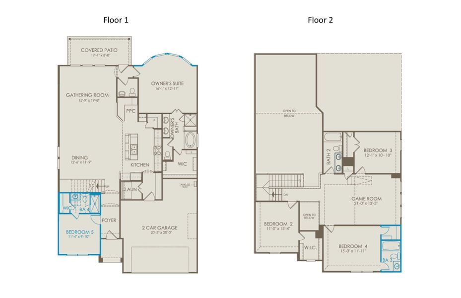 2D floor plan layout of this home in Ribbonwood, Aubrey, TX (Image 4). 2D floor plan layout of this home in Ribbonwood, Aubrey, TX (Image 4).