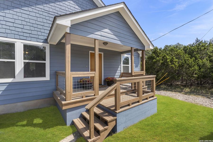 Exterior details and patio area of a home in , Bandera (Image 22).