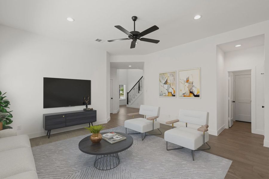 Representative furnished interior of a home built from the Greenville by Chesmar Homes in Wood Leaf Reserve, Tomball (Image 6).
