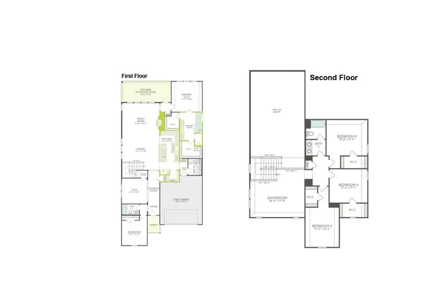 2D floor plan layout of this home in The Meadows, Denton, TX (Image 3). 2D floor plan layout of this home in The Meadows, Denton, TX (Image 3).