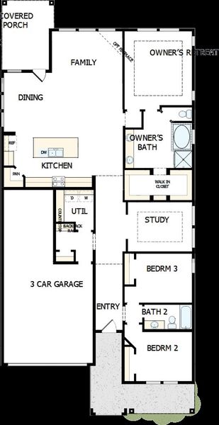 2D floor plan layout of this home in Headwaters 50' - Executive Series, Dripping Springs, TX (Image 2).