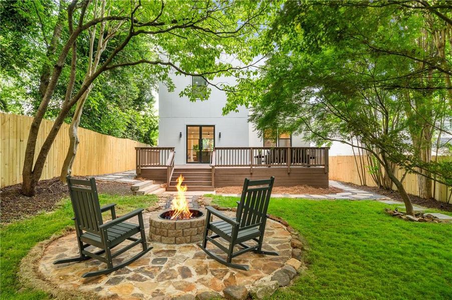 Exterior details and patio area of a home in , Atlanta (Image 34).
