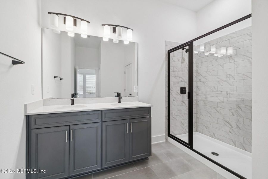 Furnished interior view inside a new home in Kettering at eTown - Paired Villas, Jacksonville (Image 12). Furnished interior view inside a new home in Kettering at eTown - Paired Villas, Jacksonville (Image 12).