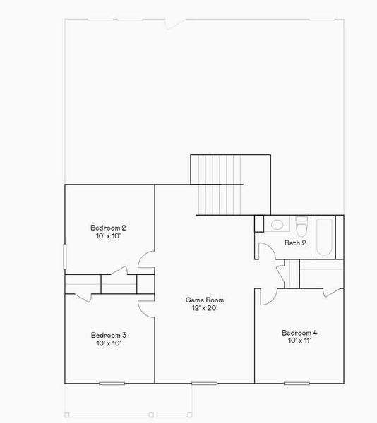 2D floor plan layout of this home in The Grand Prairie, Hockley, TX (Image 3).