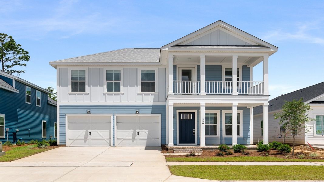 Representative exterior photo of a completed home built from the Tradd by DRB Homes in Midtown at Nexton, Summerville, SC (Image 2). Representative exterior photo of a completed home built from the Tradd by DRB Homes in Midtown at Nexton, Summerville, SC (Image 2).