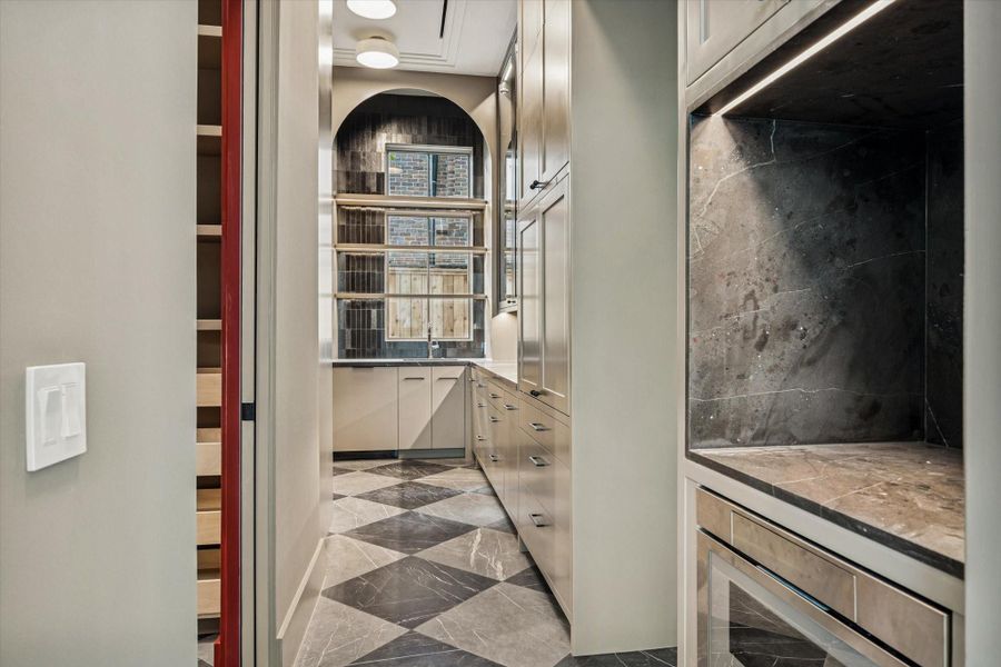 Entrance to pantry, scullery kitchen and mud room.