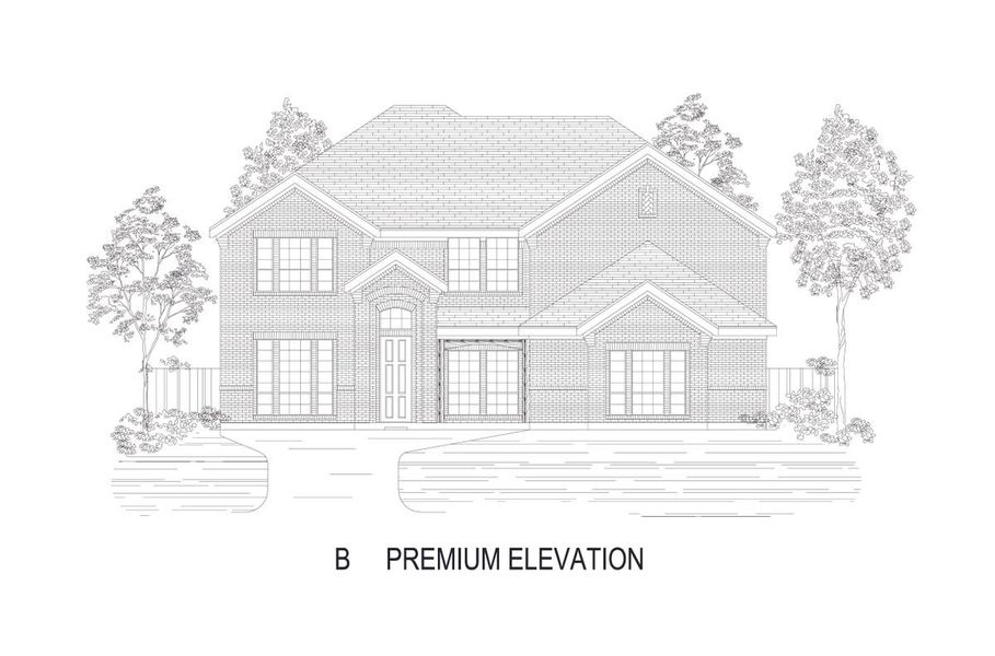 Representative rendering of the exterior for the Broadcrest FSW (w/Media or Optional 6th Bedroom) by First Texas Homes (Image 2). Representative rendering of the exterior for the Broadcrest FSW (w/Media or Optional 6th Bedroom) by First Texas Homes (Image 2).
