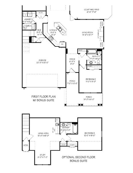 2D floor plan layout of this home in Courtyards by Carrell, Ocean Isle Beach, NC (Image 6). 2D floor plan layout of this home in Courtyards by Carrell, Ocean Isle Beach, NC (Image 6).